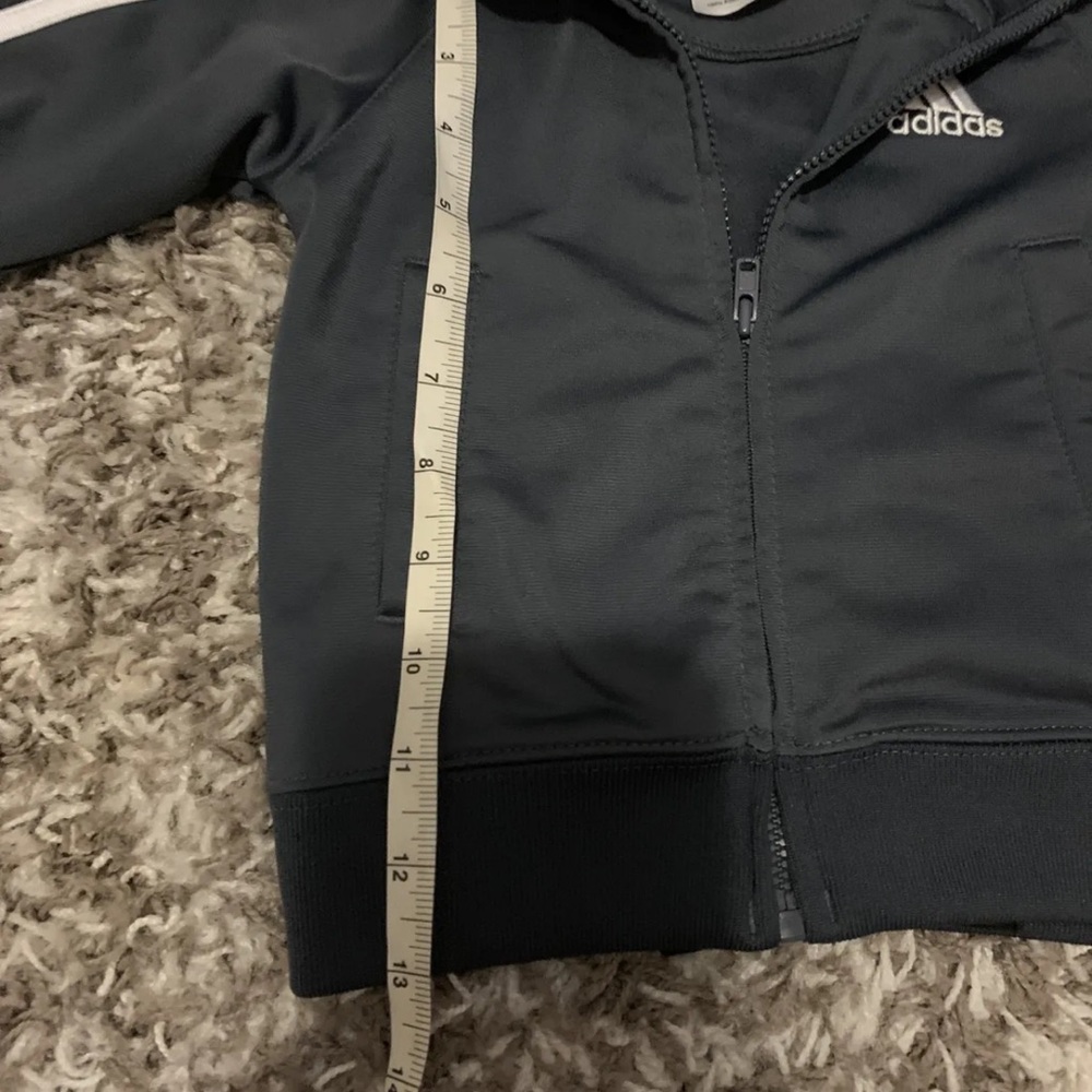 Adidas Grey Track Jacket Back Logo 12 Months Full Zíper - Picture 7 of 8